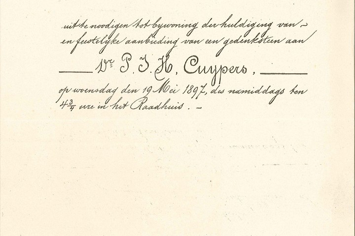 Uitnodiging b.g.v. 70e verjaardag P.J.H. Cuypers