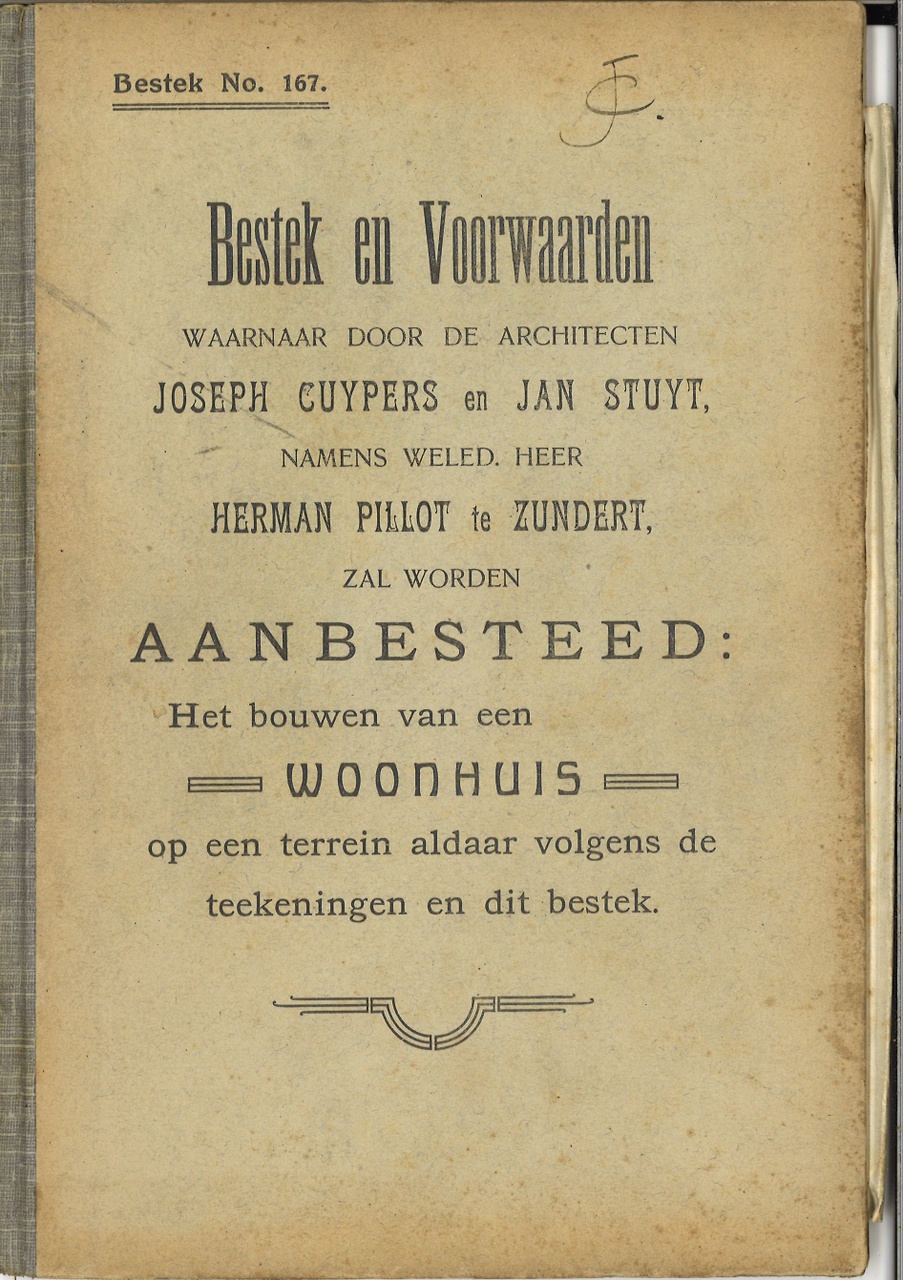 Bestek en voorwaarden woonhuis te Zundert