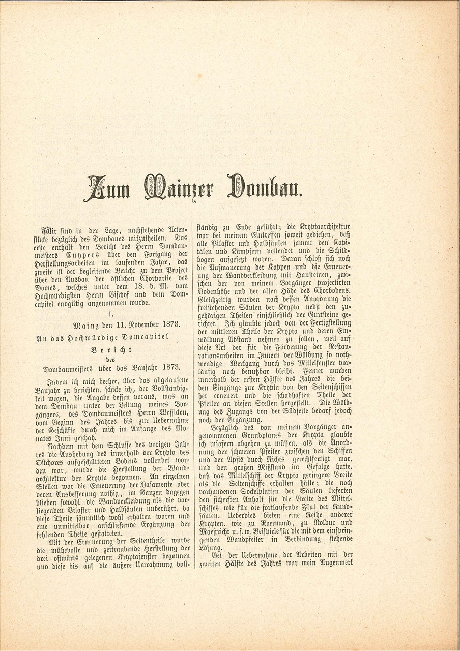 Zum Mainzer Dombouw