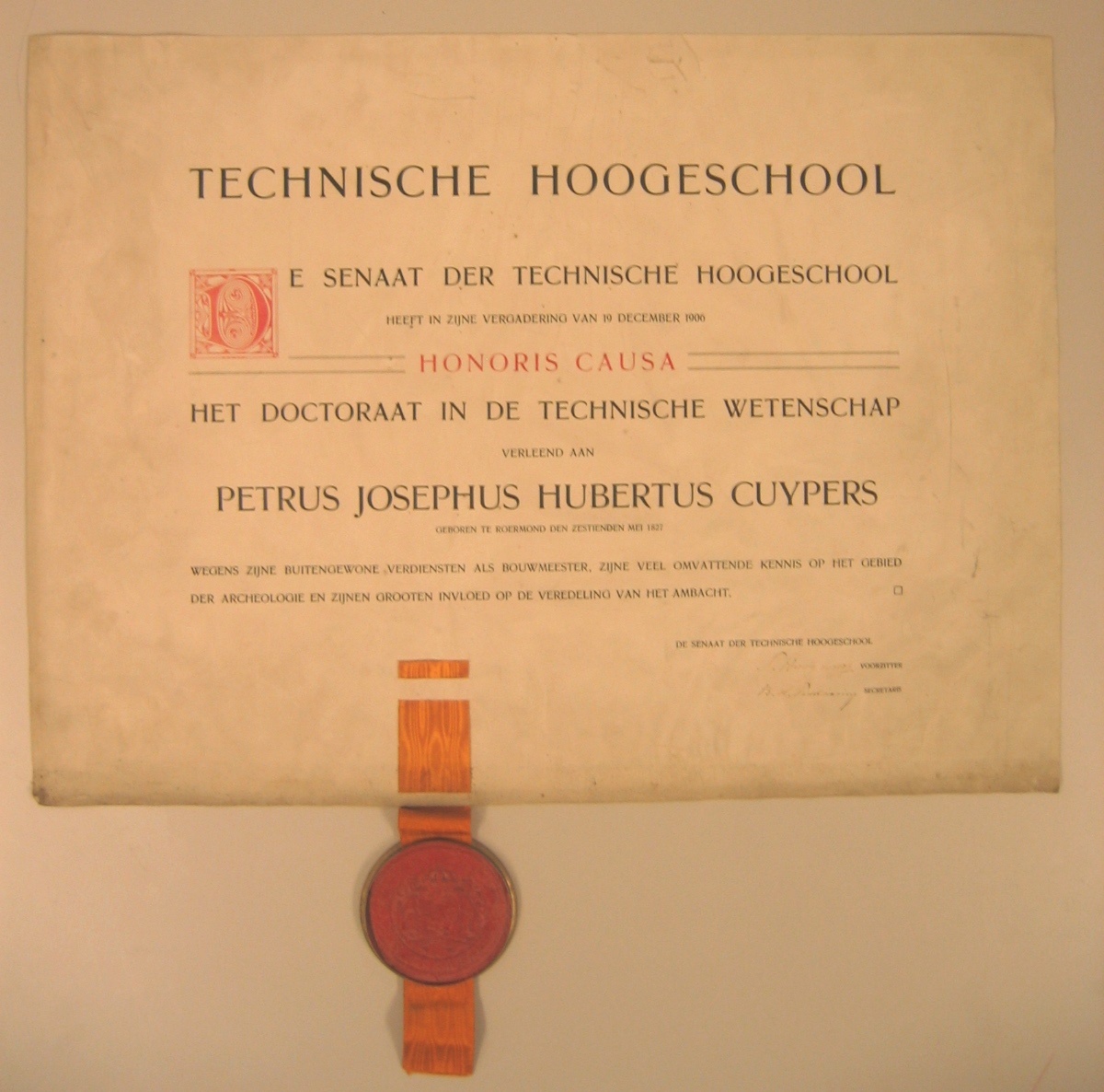 Doctoraat in de Technische Wetenschap van Petrus Josephus Hubertus Cuypers
