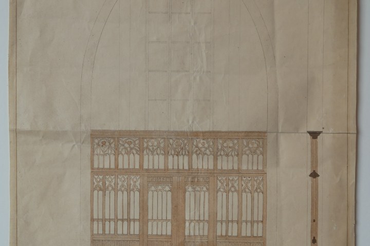 Ontwerptekening afsluithek Bloedkapel van de St. Petruskerk te Boxtel