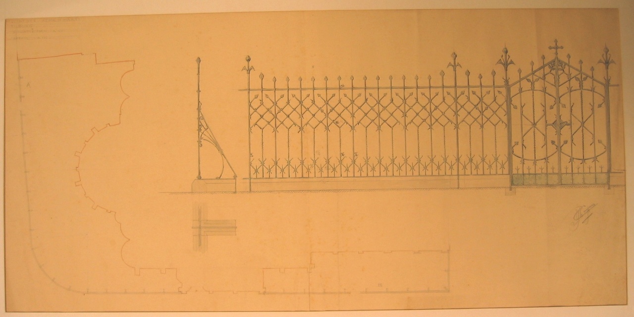 Ontwerptekening afsluithek van de H. Hartkerk te Tilburg