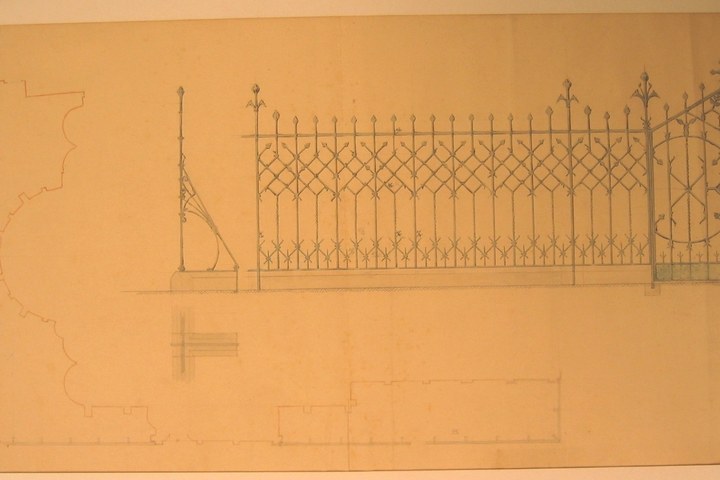 Ontwerptekening afsluithek van de H. Hartkerk te Tilburg