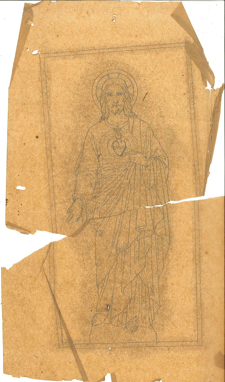 Verzameling kleine tekeningen van beelden etc. uit Cuypers' Kunstwerkplaatsen