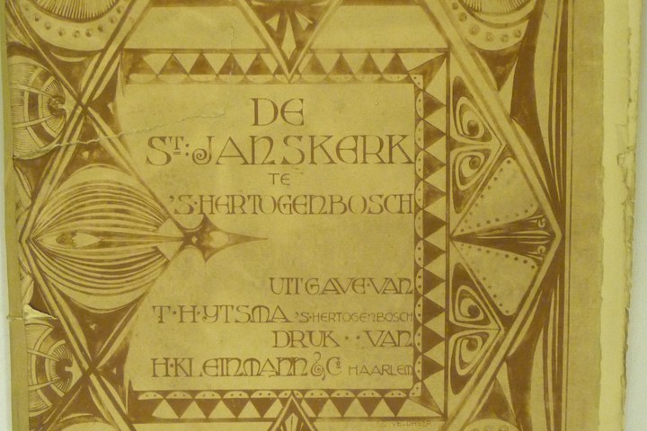 Losbladig album over de St. Janskerk te 's-Hertogenbosch met tekst en fotoreprodukties