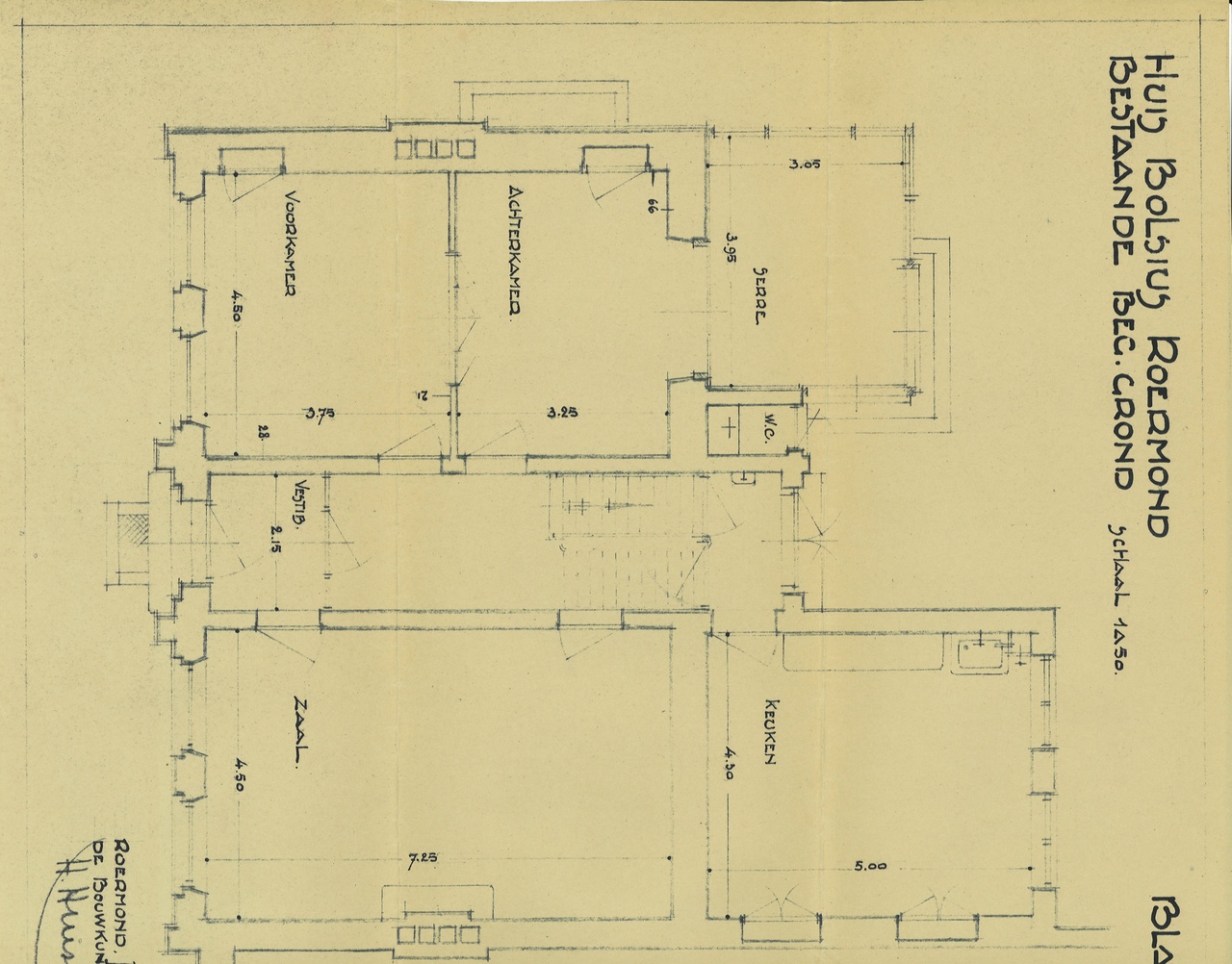 Map met tekeningen en bestek betreffende de verbouwing van het woonhuis Andersonweg 10 (voorheen Maastrichterweg 3), in opdracht van Mr. F.J. Bolsius.