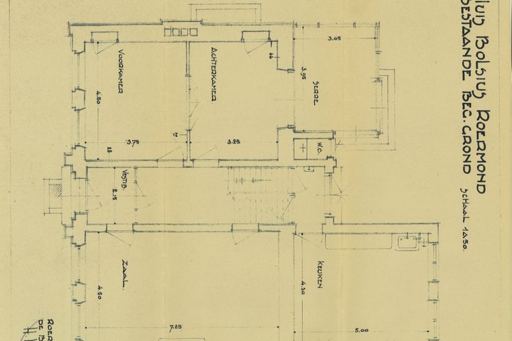 Map met tekeningen en bestek betreffende de verbouwing van het woonhuis Andersonweg 10 (voorheen Maastrichterweg 3), in opdracht van Mr. F.J. Bolsius.