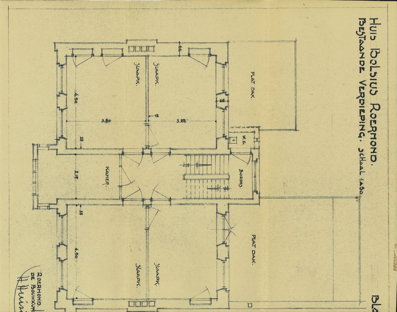 Map met tekeningen en bestek betreffende de verbouwing van het woonhuis Andersonweg 10 (voorheen Maastrichterweg 3), in opdracht van Mr. F.J. Bolsius.