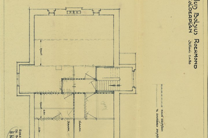 Map met tekeningen en bestek betreffende de verbouwing van het woonhuis Andersonweg 10 (voorheen Maastrichterweg 3), in opdracht van Mr. F.J. Bolsius.