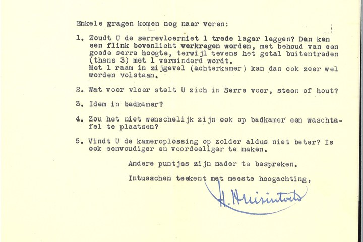 Map met tekeningen en bestek betreffende de verbouwing van het woonhuis Andersonweg 10 (voorheen Maastrichterweg 3), in opdracht van Mr. F.J. Bolsius.