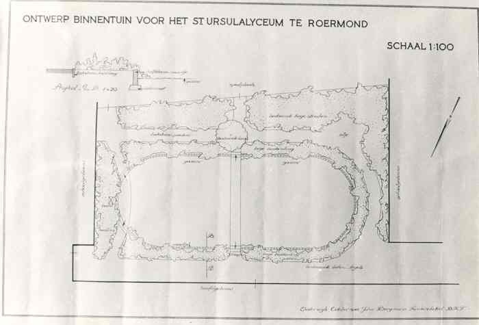 Ontwerp binnentuin voor het St. Ursulalyceum te Roermond