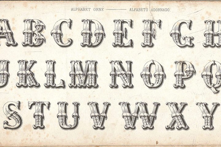 Boekje met voorbeeld-alfabets