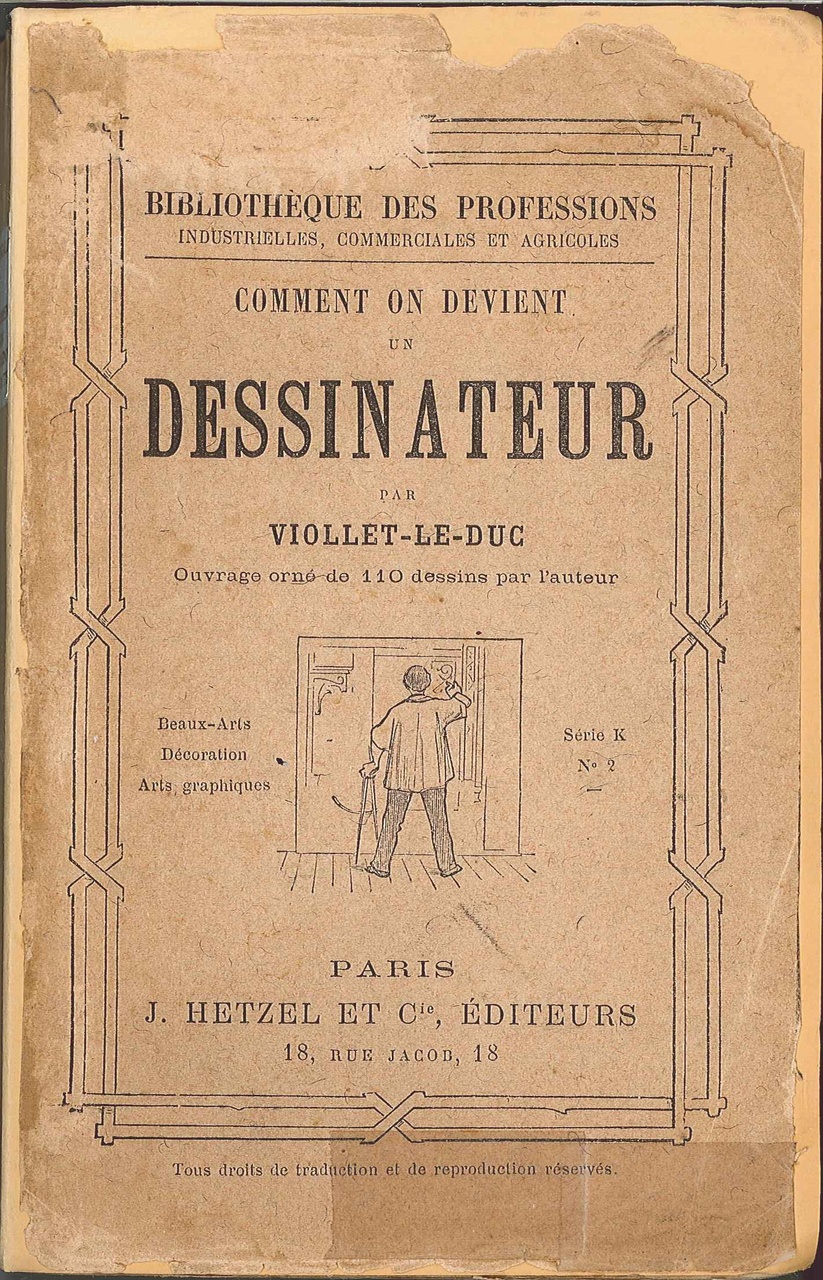 Boek door E. Viollet-le-Duc met de titel 'Comment on devient un dessinateur'