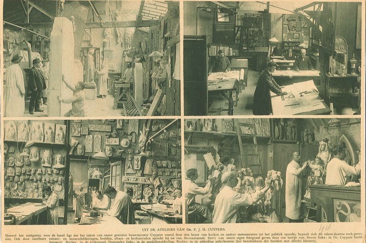 Fotopagina van Cuypers' Werkplaatsen uit Katholieke Illustratie van 12 mei 1917.