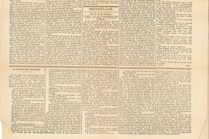 Het Dagblad voor NOORDBRABANT van vrijdag 18 maart 1921 met een beschouwing over diens leven en werk.