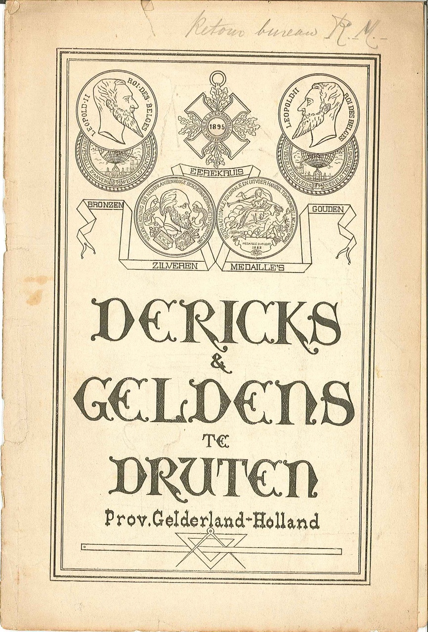 Catalogus van bouwmaterialen van de firma Dericks & Geldens te Druten.