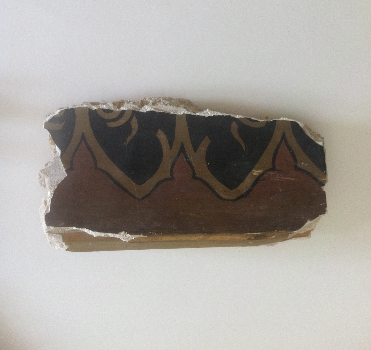 Stukje bouwfragment van plafondschildering