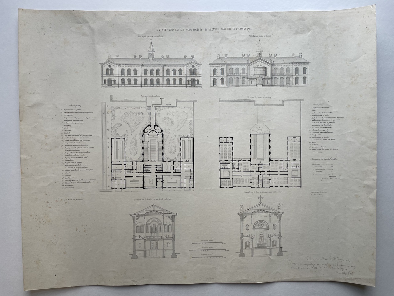 Map met 24 gedrukte ontwerptekeningen etc.: 4 x Oisterwijk (Pierre Cuypers), 1 x Steenbergen (Pierre Cuypers) 3 x Heerlerheide (Joseph Cuypers) en 15 x Amsterdam Obrechtkerk (Joseph Cuypers) + een ontwerp voor een R.C. Oude Mannen en Vrouwen Gesticht te s'Gravenhage door de architect M.G. Tetar van Elven