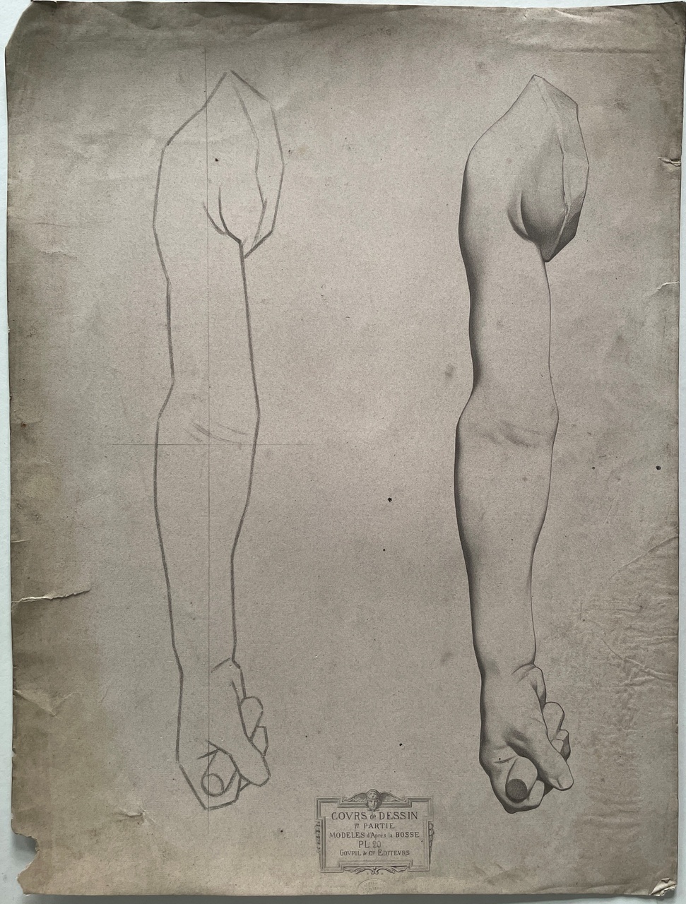 Schets uit tekenleerboek "Cours de Dessin", eerste deel, Plaat 20.