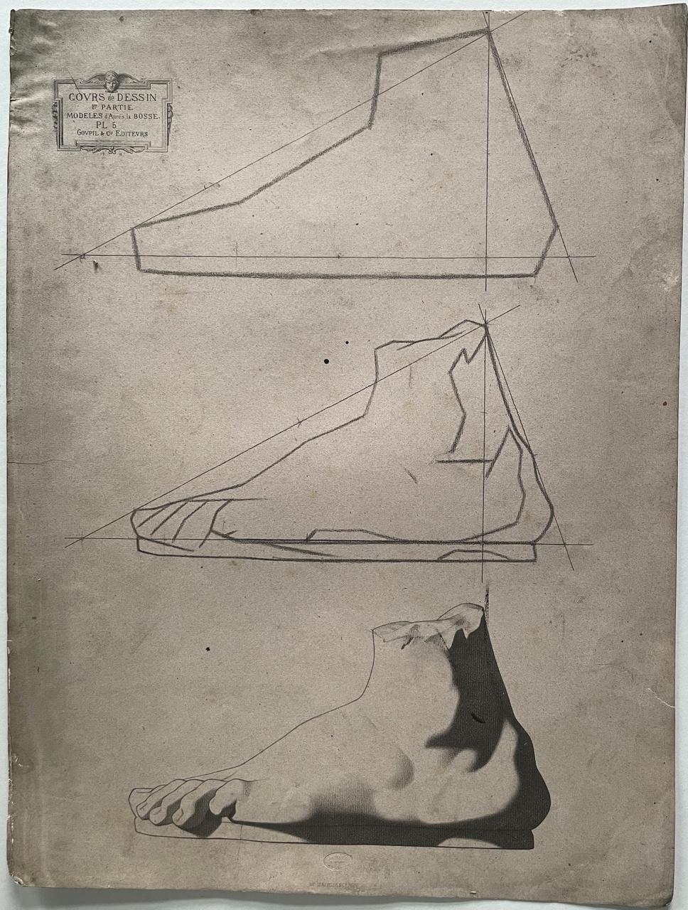 Schets uit tekenleerboek "Cours de Dessin", eerste deel, Plaat 5