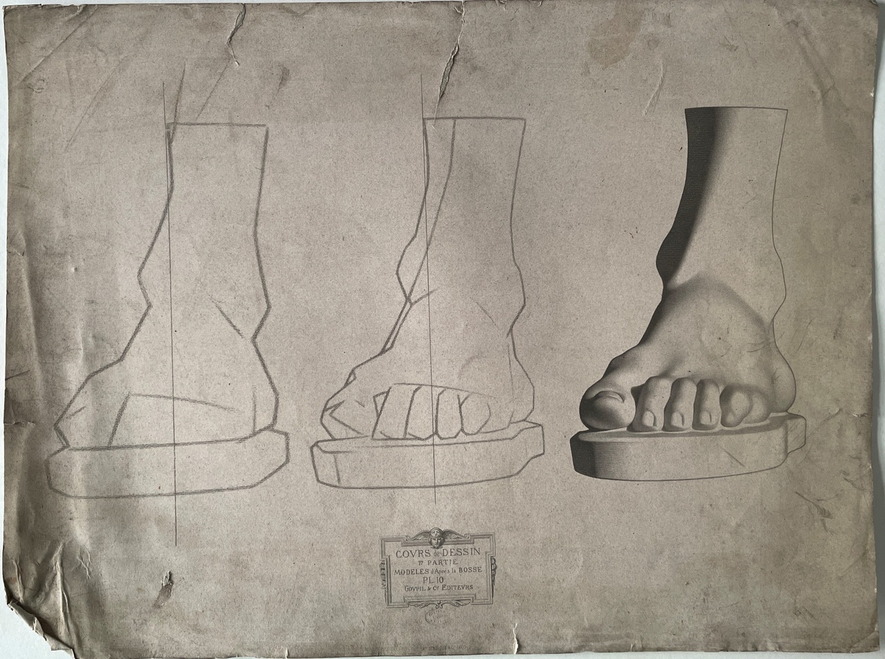 Schets uit tekenleerboek "Cours de Dessin", eerste deel, Plaat 10.