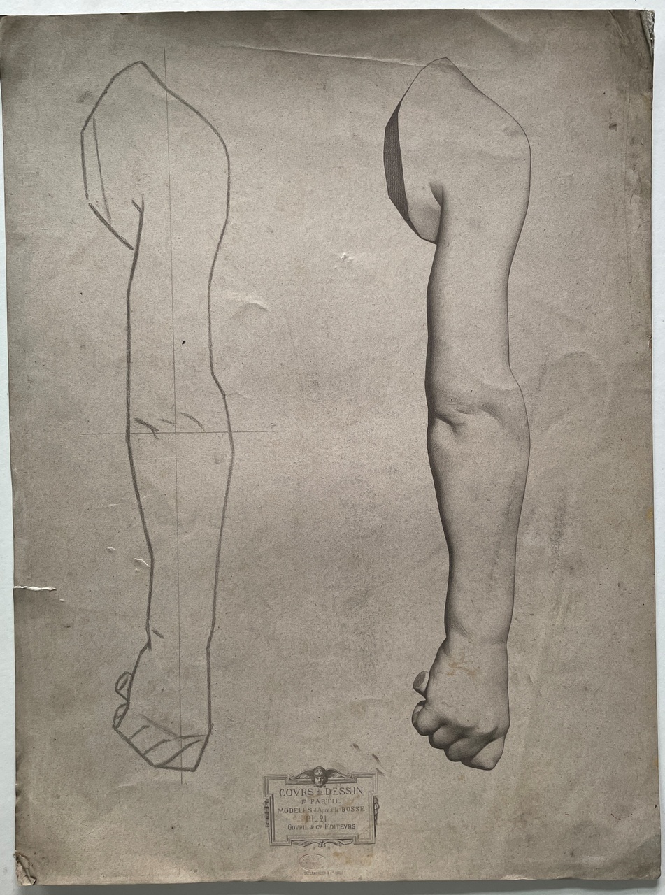 Schets uit tekenleerboek "Cours de Dessin", eerste deel, Plaat 21.