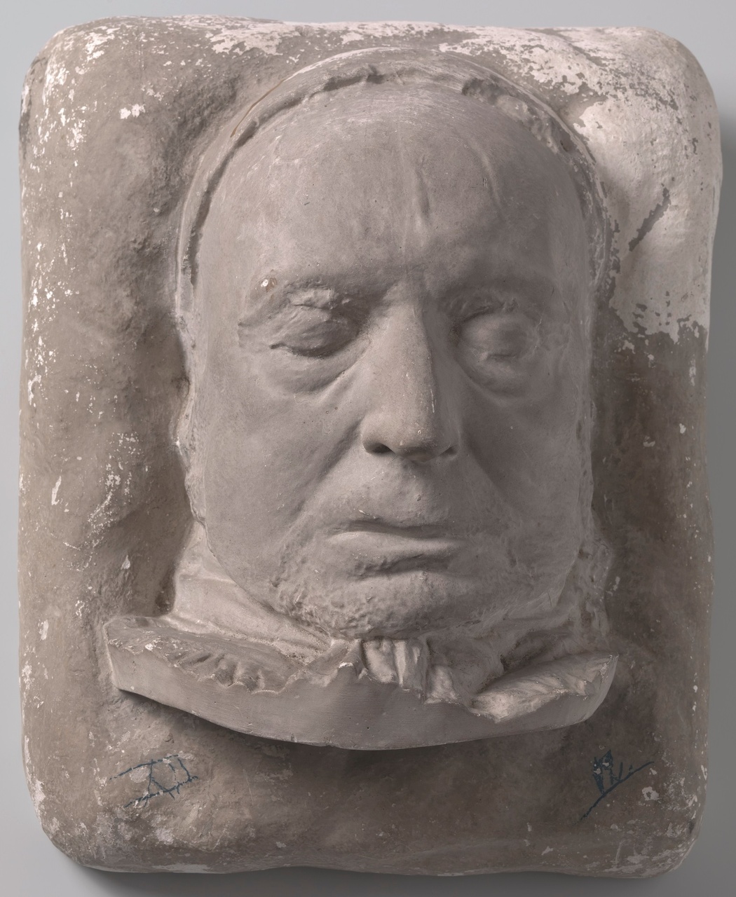 Dodenmasker in gips van Willem Bilderdijk.