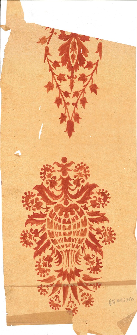 Ontwerp voor ornamentering (sjabloon?) met diverse motieven