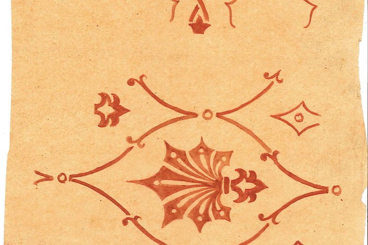 Ontwerp voor ornamentering (sjabloon?) met diverse motieven