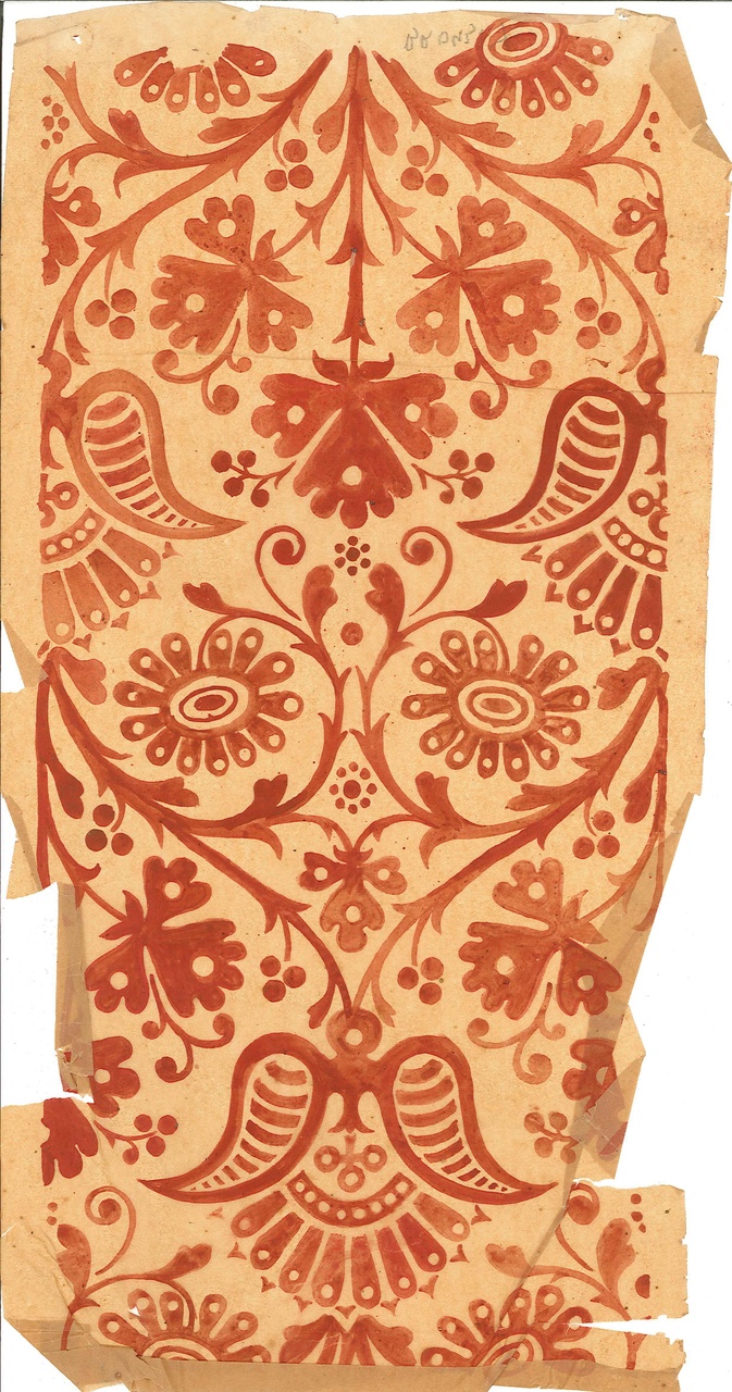 Ontwerp voor ornamentering (sjabloon?) met diverse motieven
